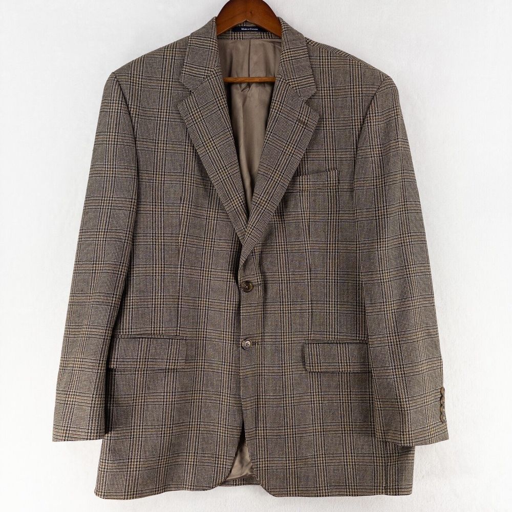 RBM Collection 100% Lambswool Brown 42R Blazer Jacket 2 Button Vented